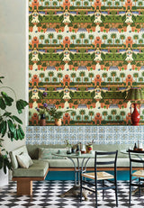 Cole & Son ALCAZAR GARDENS TERRACOTTA/SPRING GR/MULTI Wallpaper