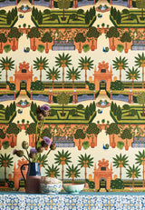 Cole & Son ALCAZAR GARDENS TERRACOTTA/SPRING GR/MULTI Wallpaper