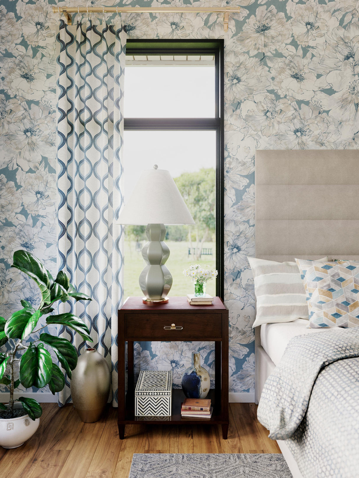 Kravet W-AYRLIES SOFT BLUE Wallpaper