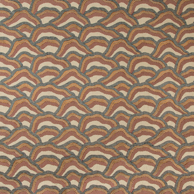 Brunschwig & Fils LES RIZIERES EMB RUST/GREY Fabric