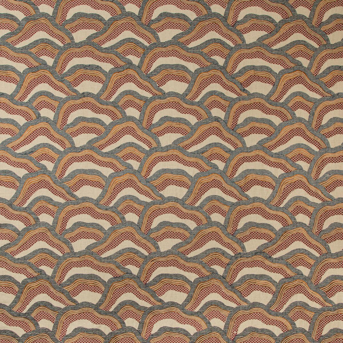 Brunschwig & Fils LES RIZIERES EMB RUST/GREY Fabric