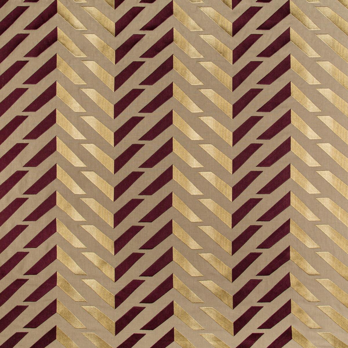Brunschwig & Fils Les Vagues Emb Plum/Gold Fabric – DecoratorsBest