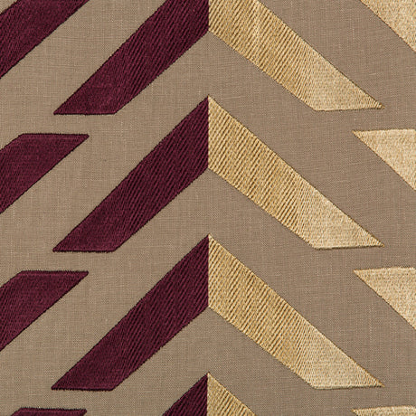 Brunschwig & Fils LES VAGUES EMB PLUM/GOLD Fabric