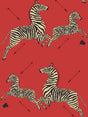 Scalamandre Zebras | Removable Masai Red Wallpaper
