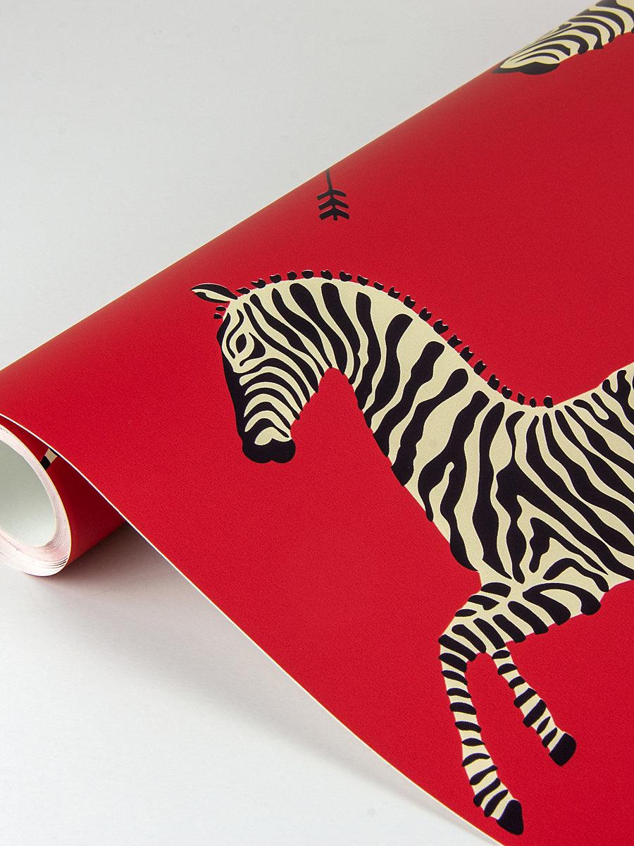 Scalamandre Zebras Removable Masai Red Wallpaper DecoratorsBest
