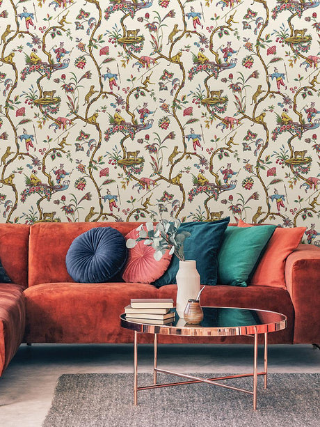 Scalamandre Chinoise Exotique | Removable White Wallpaper