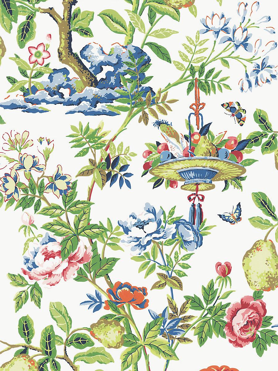Scalamandre Shantung Garden | Removable Bloom Wallpaper