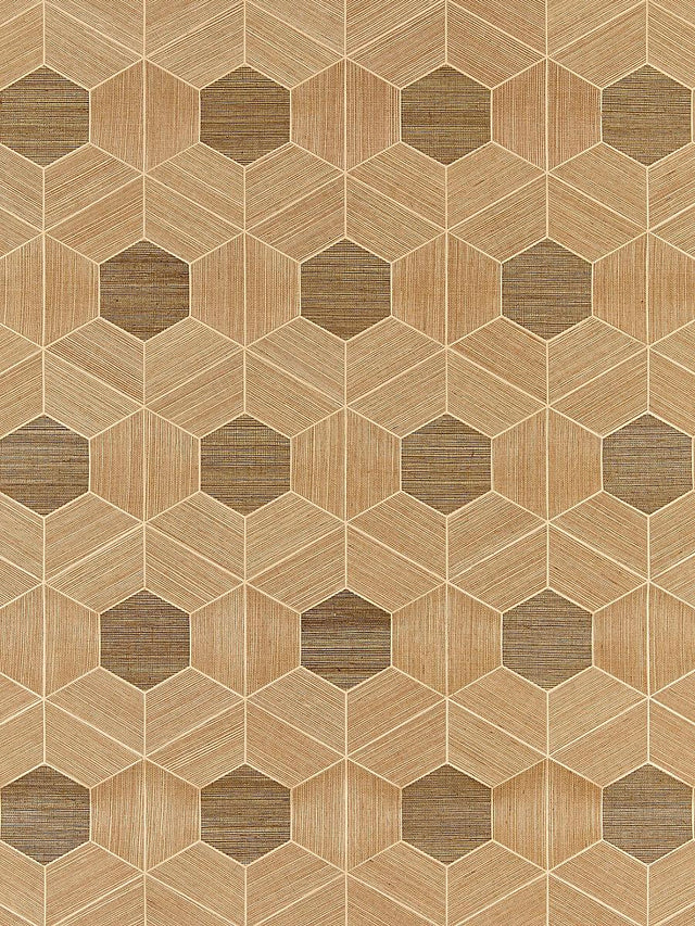 Scalamandre Hive | Sisal Burnished Wallpaper