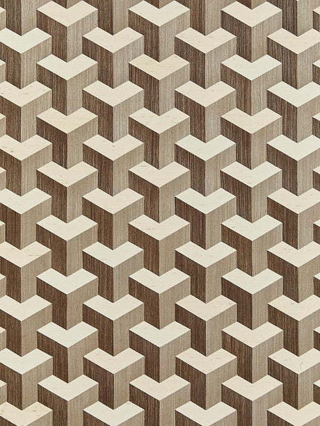 Scalamandre Forte | Sisal Coffee & Cream Wallpaper