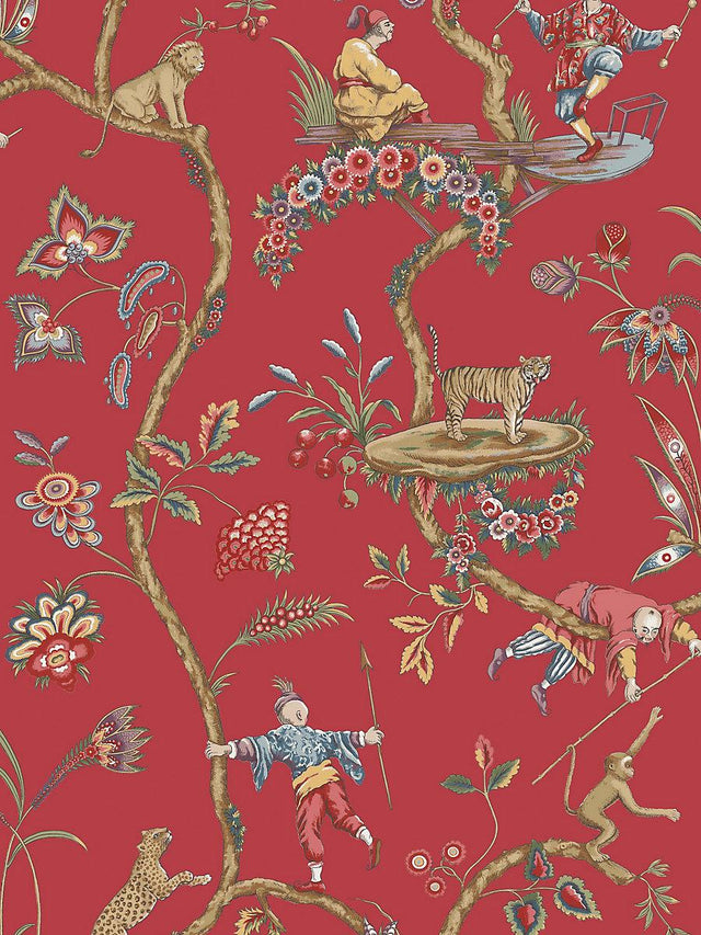Scalamandre Chinoise Exotique | Removable Tomato Wallpaper