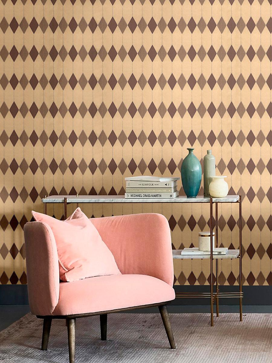 Scalamandre Cadence Bronze Wallpaper