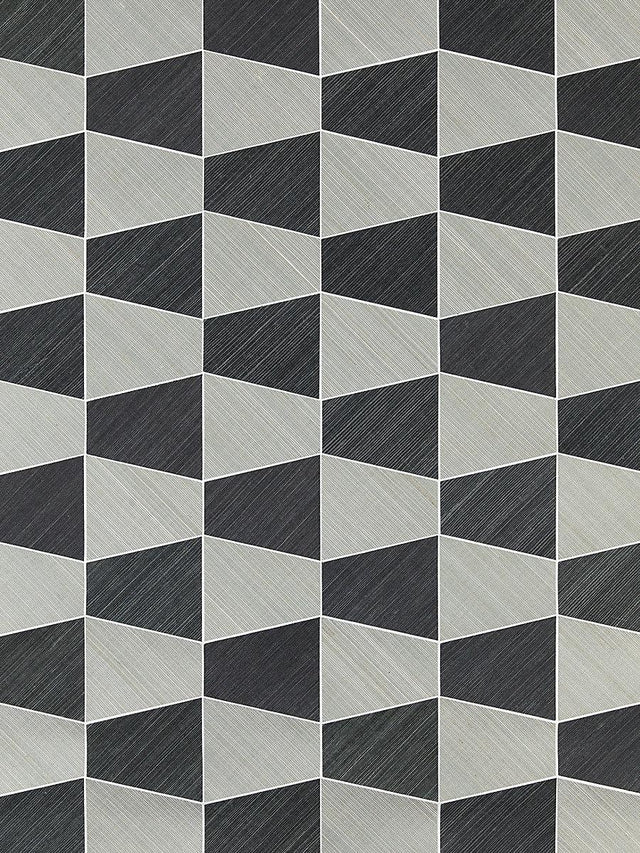 Scalamandre Staccato | Abaca & Sisal Nickel & Onyx Wallpaper