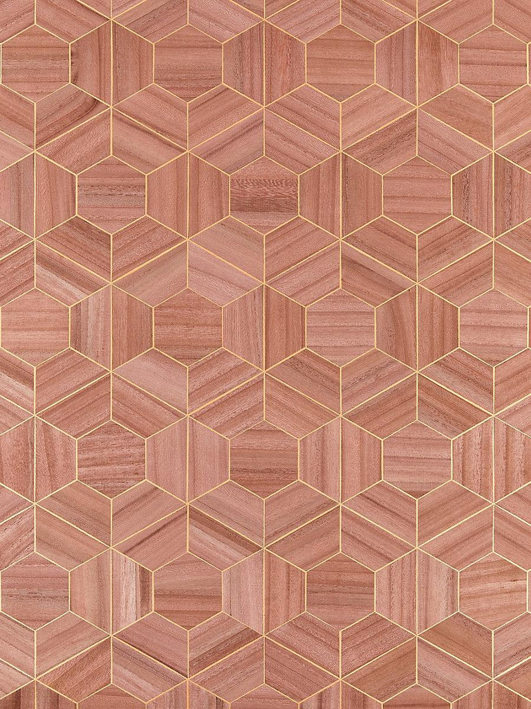 Scalamandre Hive - Wood Rosewood Wallpaper