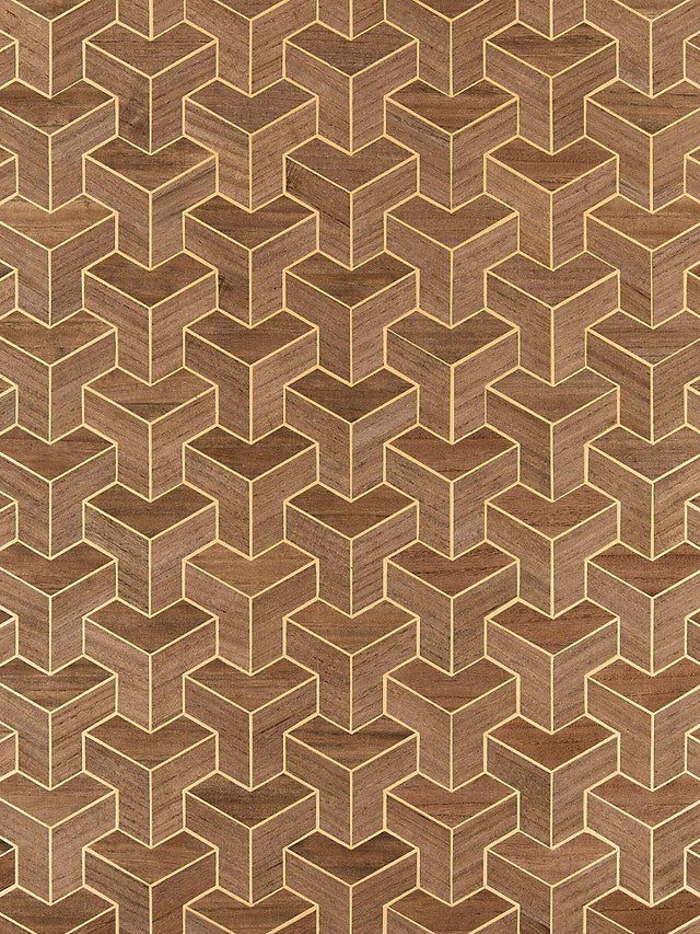 Scalamandre Forte | Wood Cherrywood Wallpaper