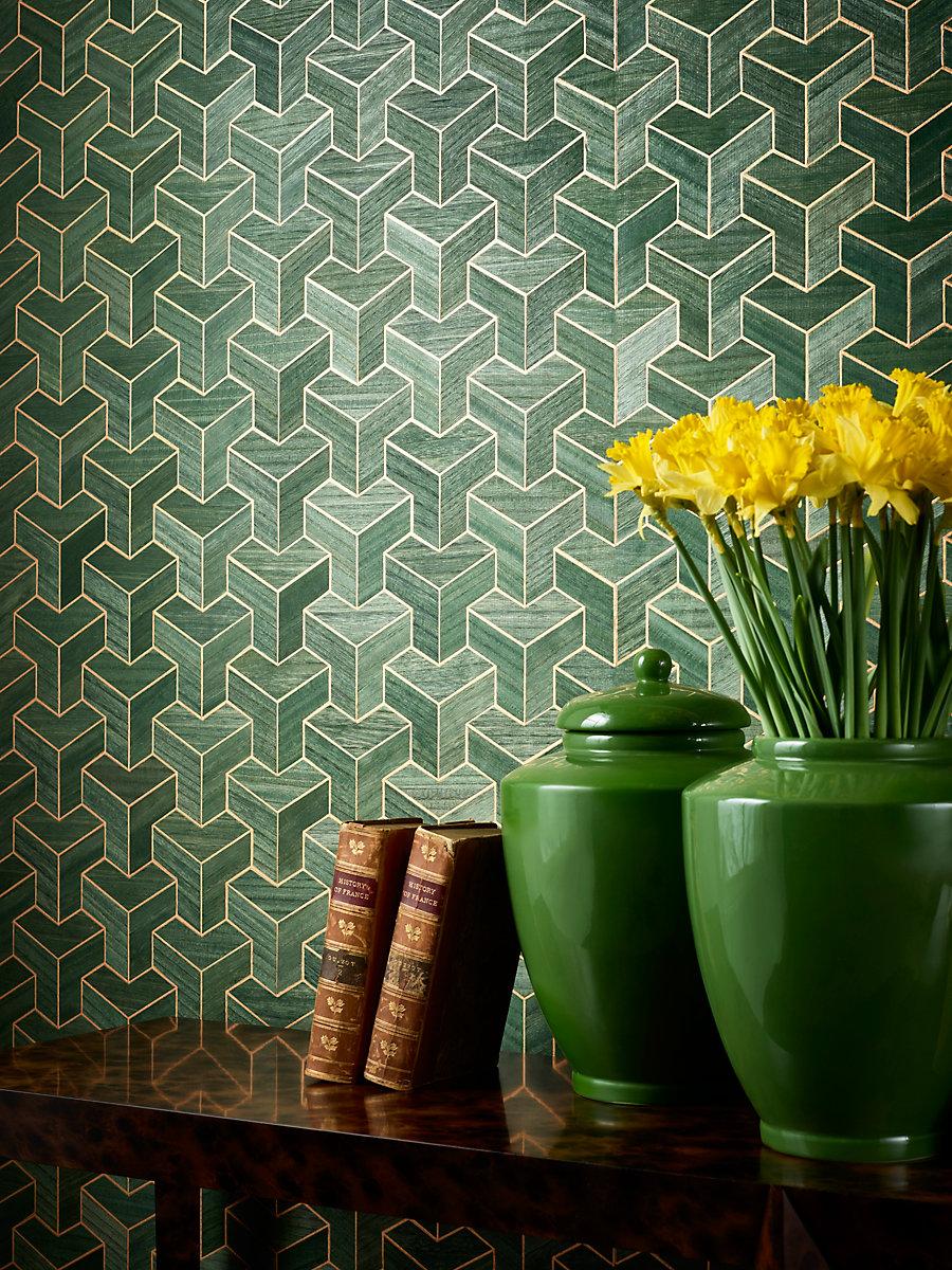 Scalamandre Forte | Wood Cherrywood Wallpaper