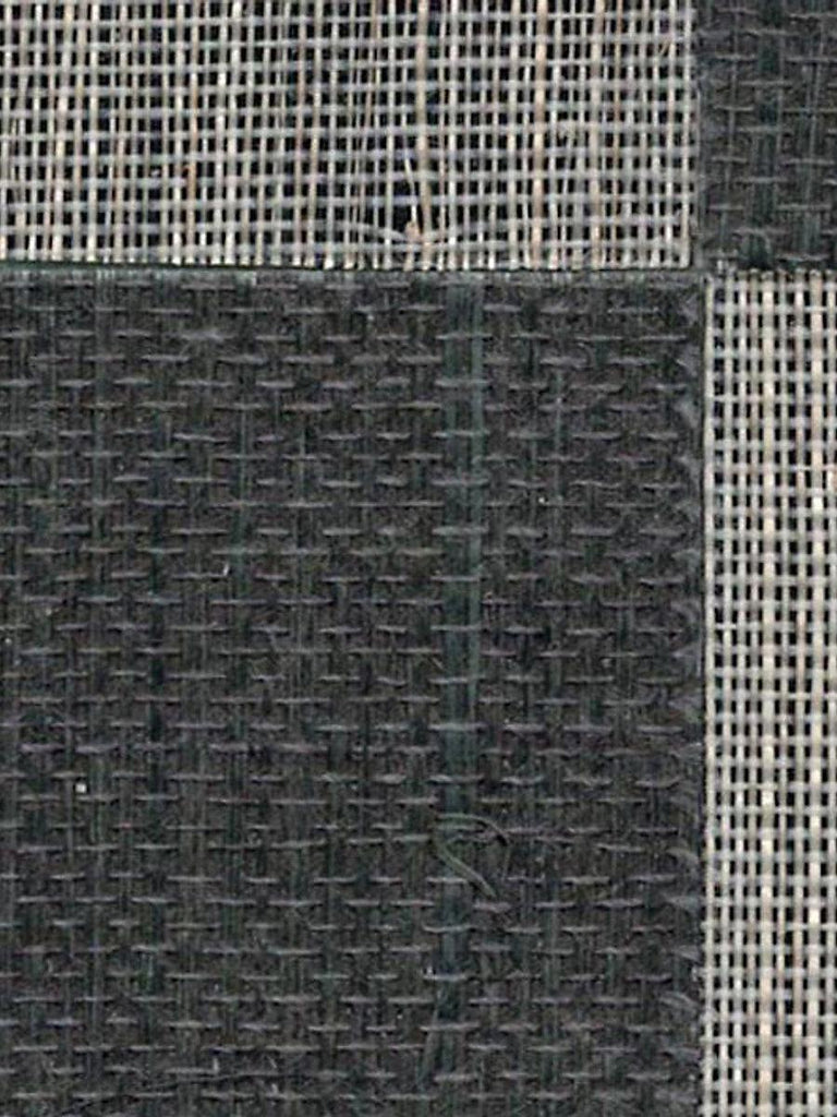 Scalamandre Mezzo - Sisal Steel & Black Pearl Wallpaper