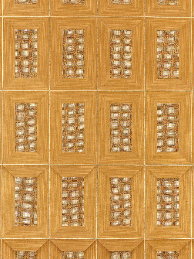 Scalamandre Libro | Woven Golden Wallpaper
