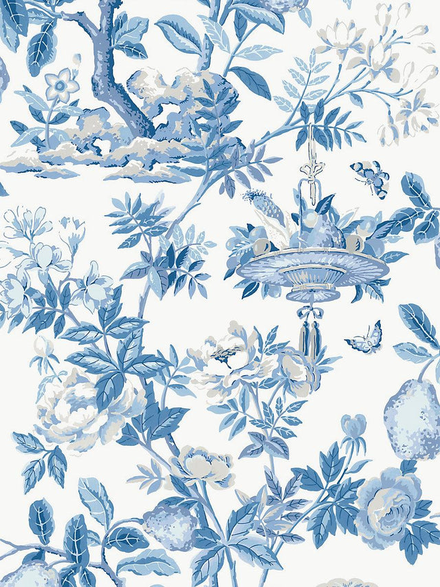 Scalamandre Shantung Garden | Removable Delft Wallpaper