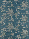 Scalamandre Katsura Embroidered Toile Peacock Wallpaper