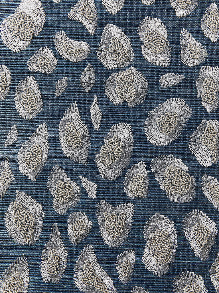 Scalamandre Catwalk Embellished Grasscloth Midnight Wallpaper