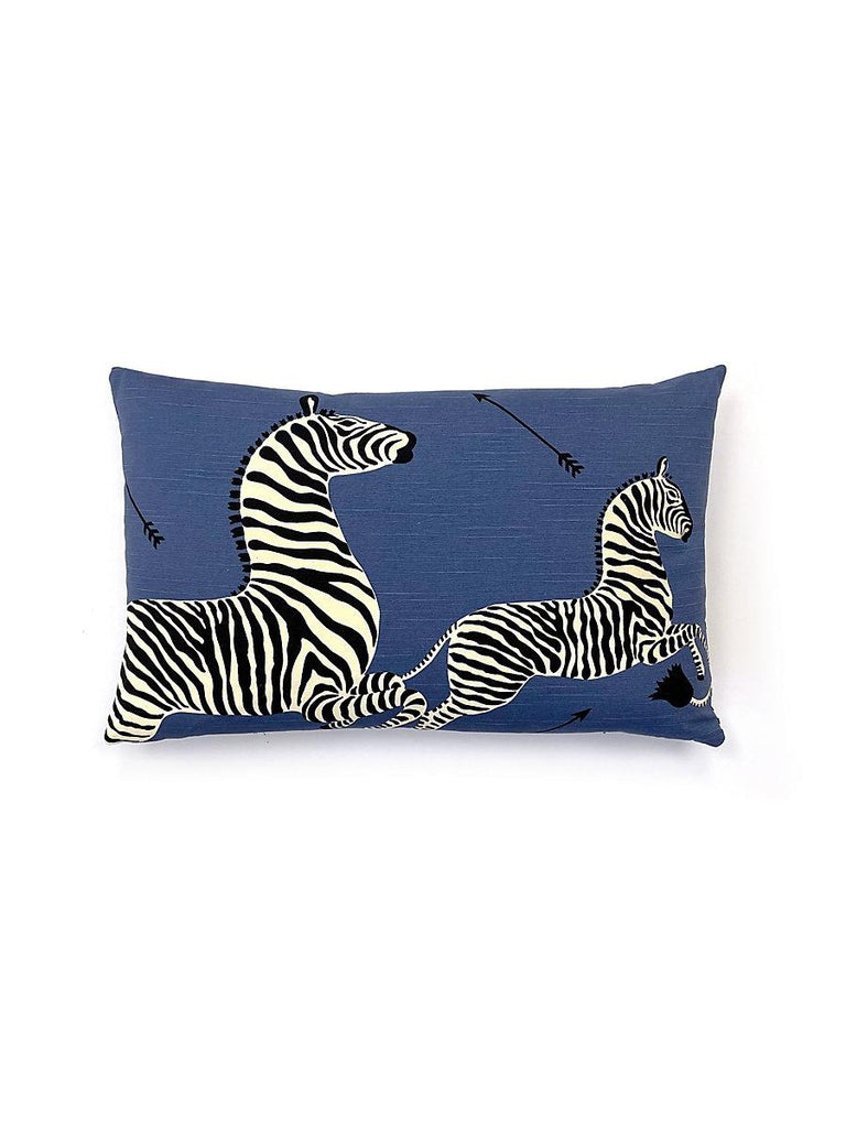 Scalamandre Zebras Lumbar - Denim Pillow