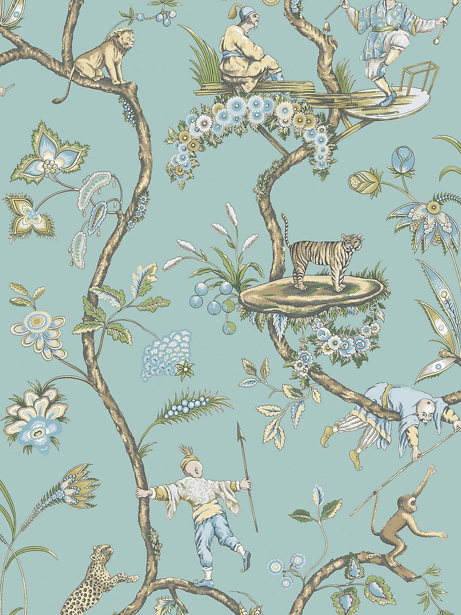 Scalamandre Chinoise Exotique | Removable Robin'S Egg Wallpaper