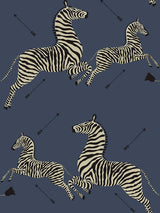 Scalamandre Zebras | Removable Denim Wallpaper