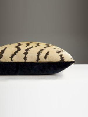 Scalamandre Tigre - Silk Lumbar 14 X 22-Ivory,Gold&Black/Black Decorative Pillow
