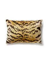Scalamandre Tigre - Silk Lumbar 14 X 22-Ivory,Gold&Black/Black Decorative Pillow