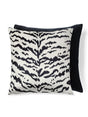 Scalamandre Tigre/Velvet 22 X 22 - Off-White & Black / Black Decorative Pillow