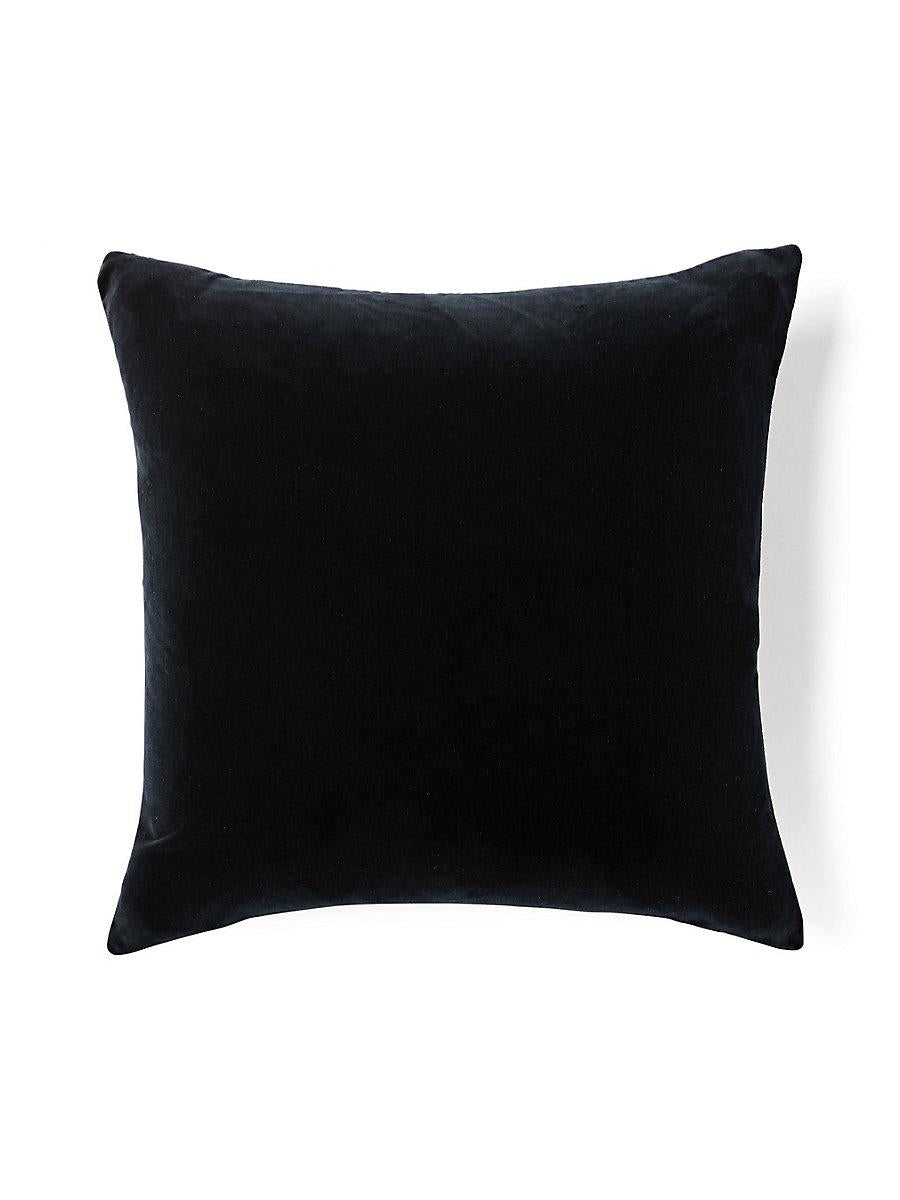 Scalamandre Tigre/Velvet 22 X 22 - Off-White & Black / Black Decorative Pillow