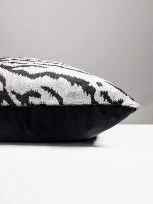 Scalamandre Tigre/Velvet 22 X 22-Off-White&Black/Black Decorative Pillow