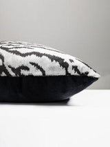 Scalamandre Tigre/Velvet 22 X 22-Off-White&Black/Black Decorative Pillow