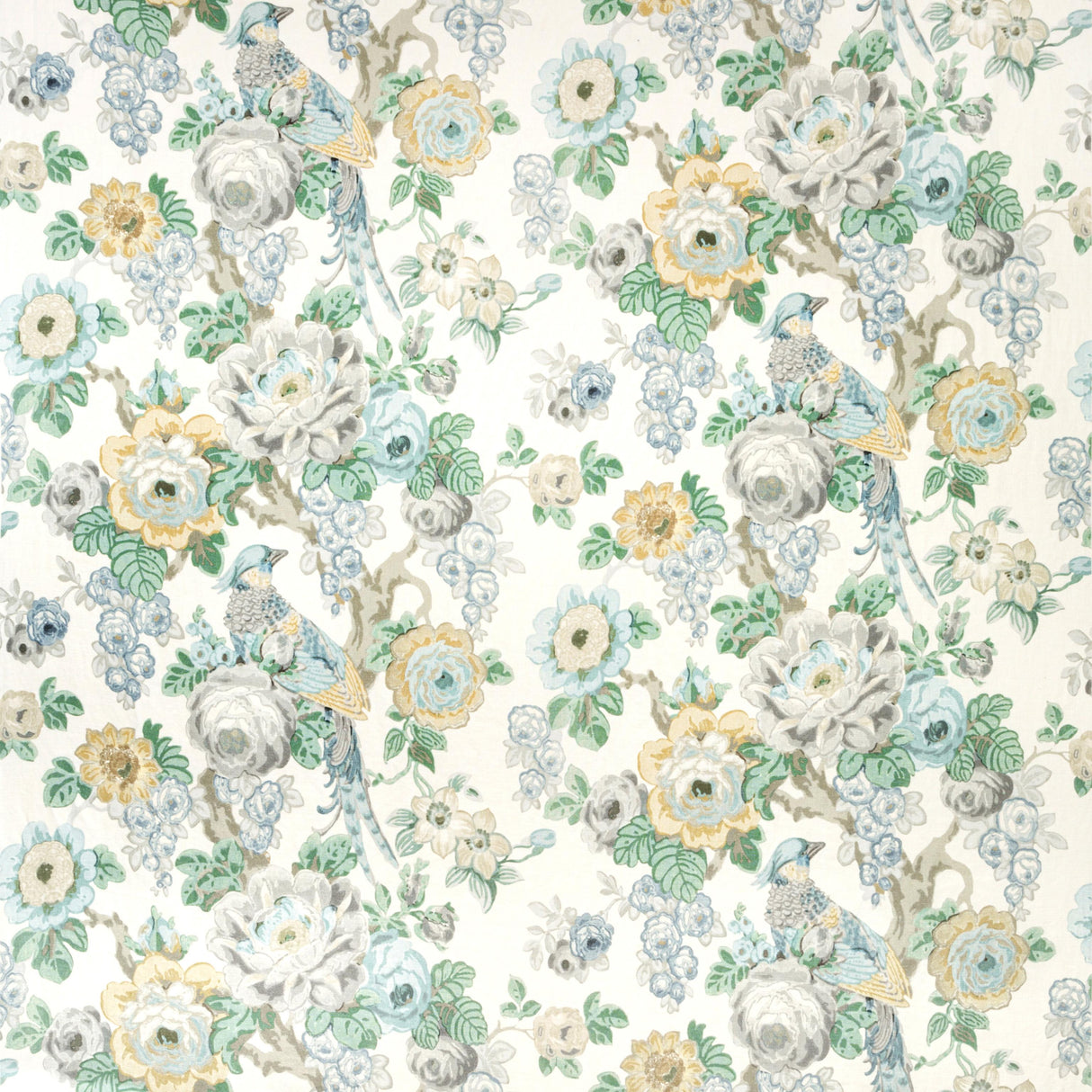 Lee Jofa AVONDALE PRINT SLATE/AQUA Fabric