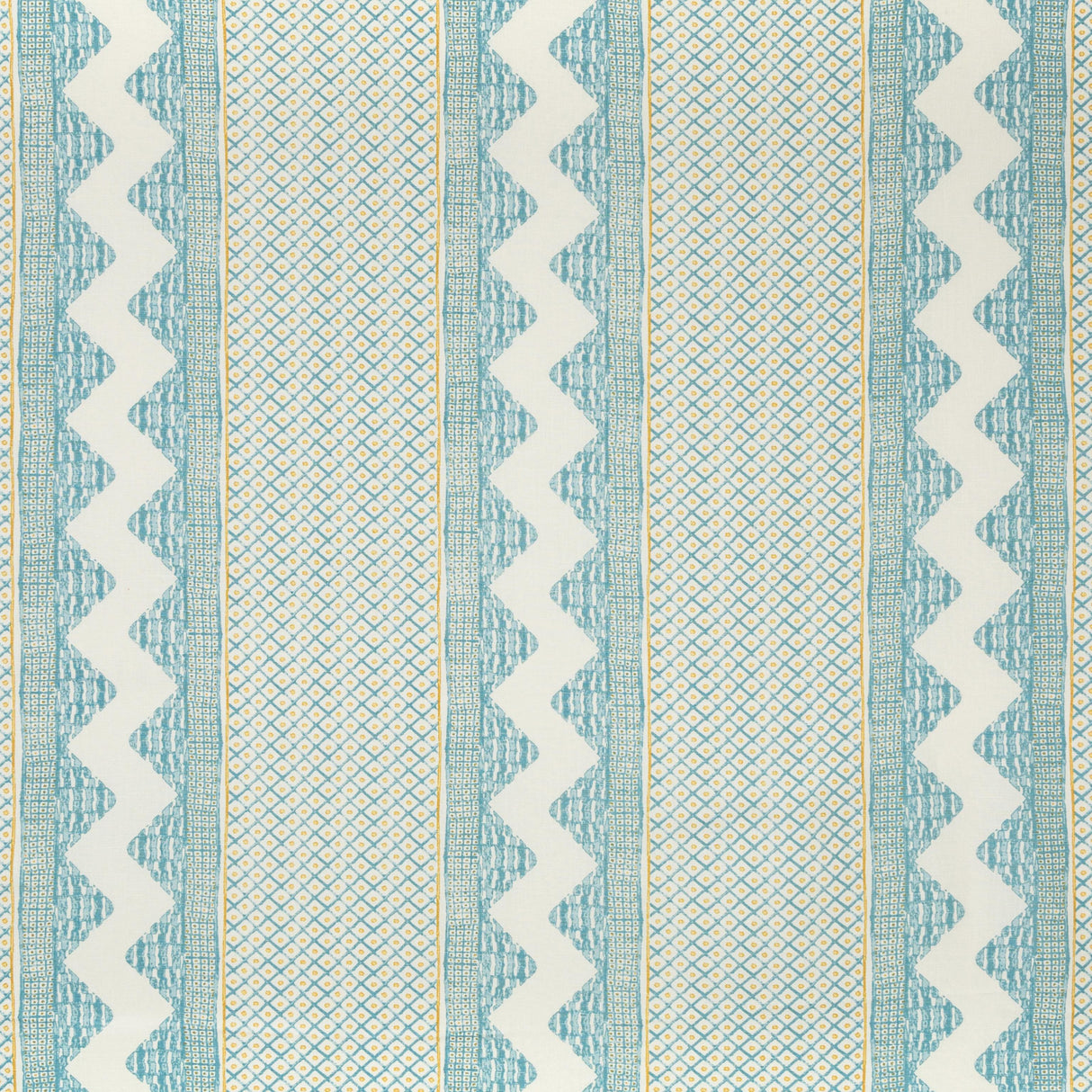 Lee Jofa WHITAKER PRINT OCEAN/GOLD Fabric