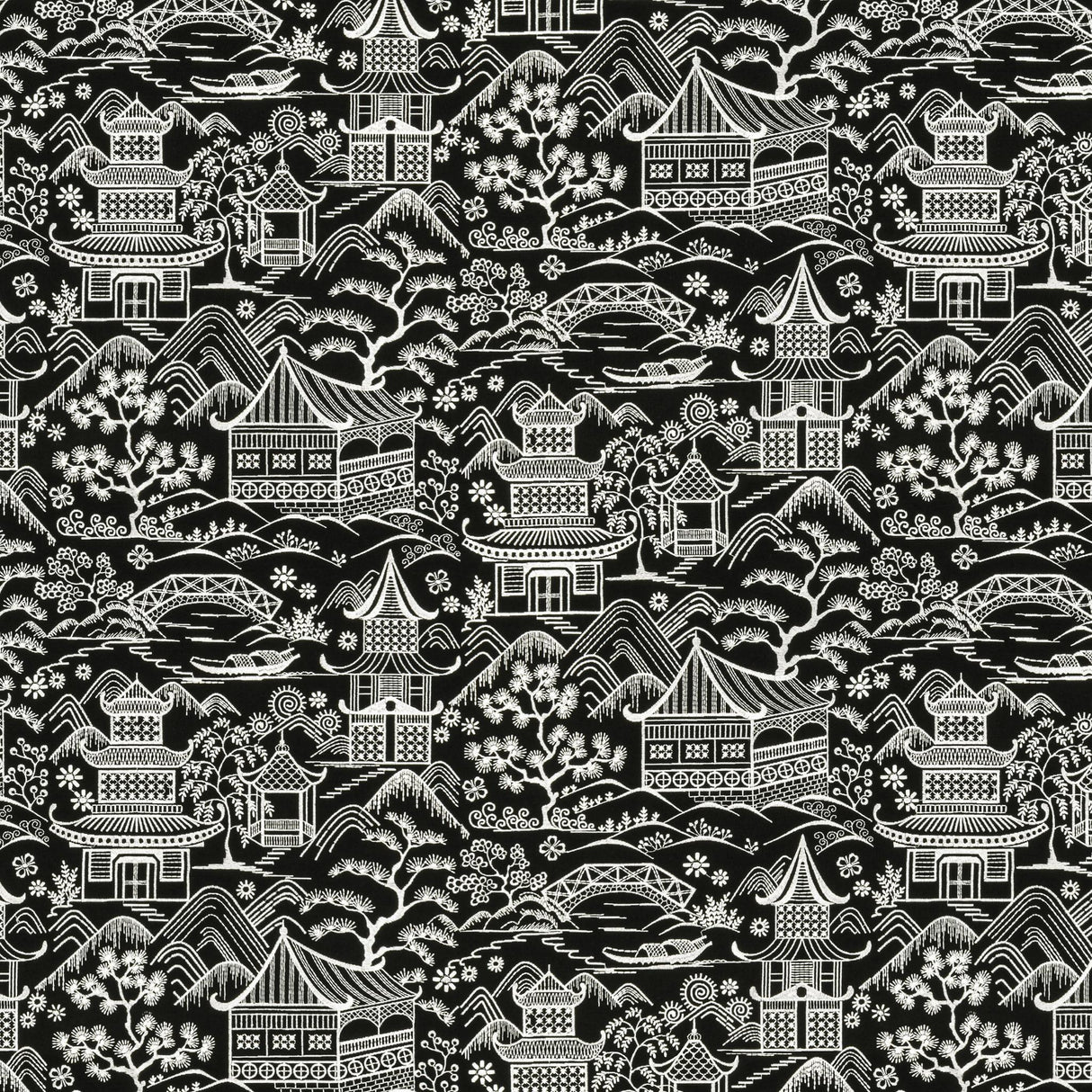 Stout UPSALA BLACK/WHITE Fabric