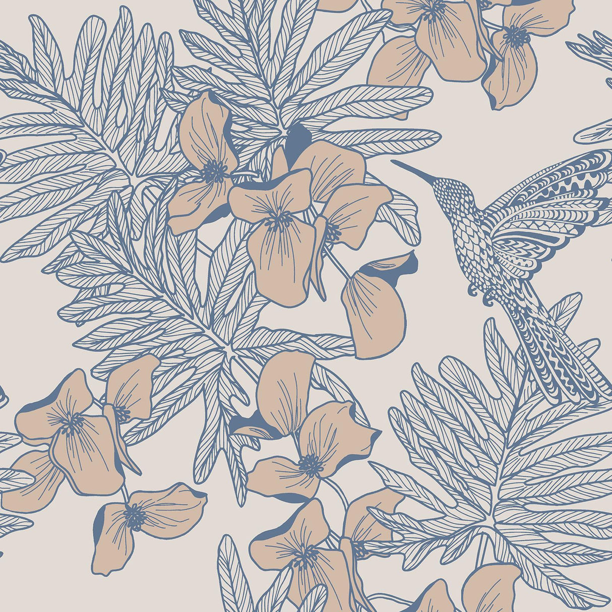 Maxwell HUMMINGBIRD (WP) #02 LAGOON Wallpaper