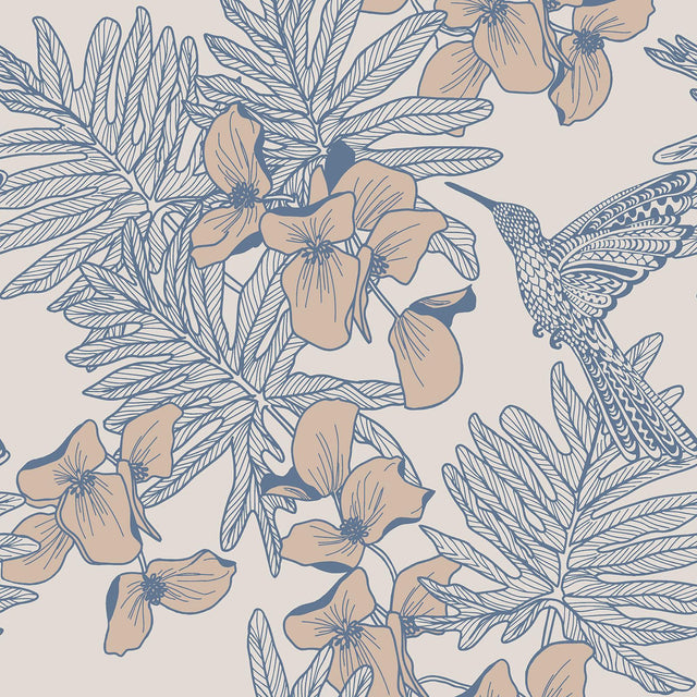Maxwell HUMMINGBIRD (WP) #02 LAGOON Wallpaper