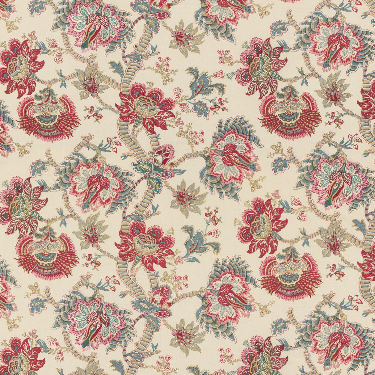 G P & J Baker KINGHAM RED/ BLUE Fabric