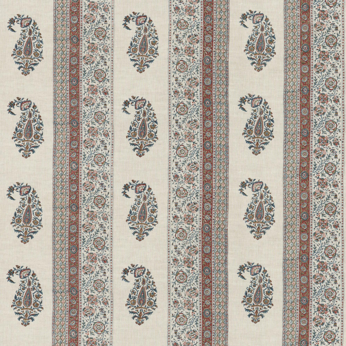G P & J Baker PORTOBELLO RED/BLUE Fabric