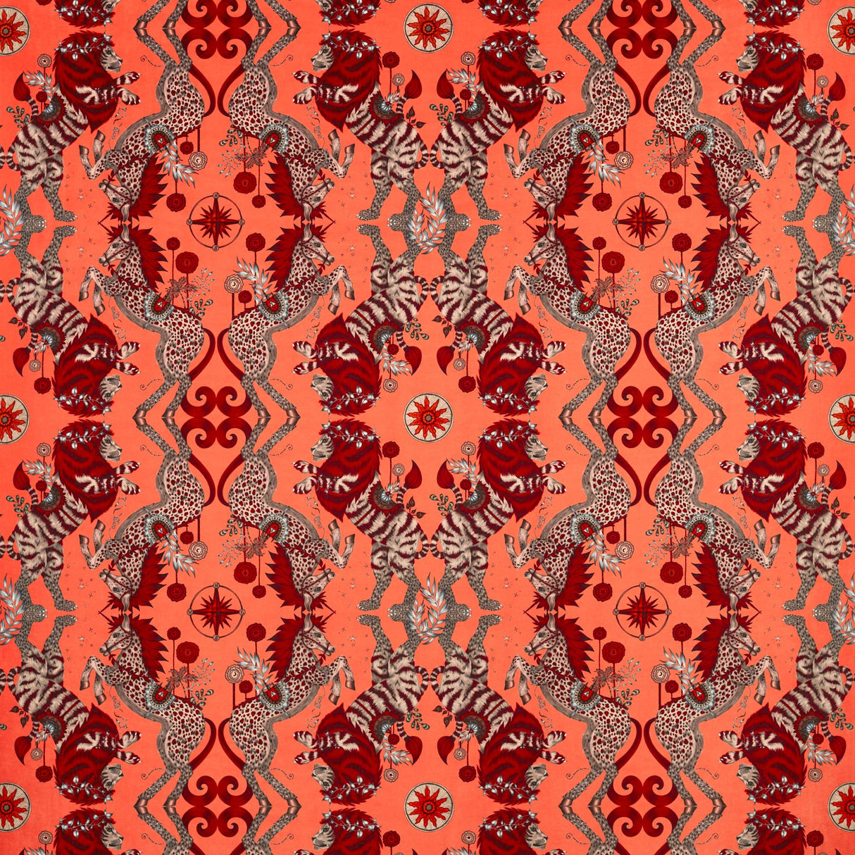 Clarke & Clarke CASPIAN VELVET CORAL Fabric