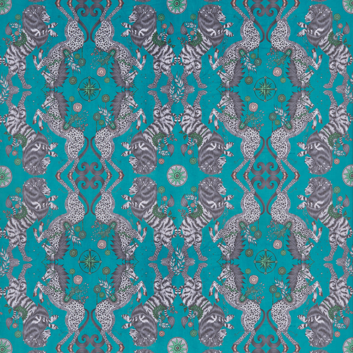 Clarke & Clarke CASPIAN VELVET TEAL Fabric