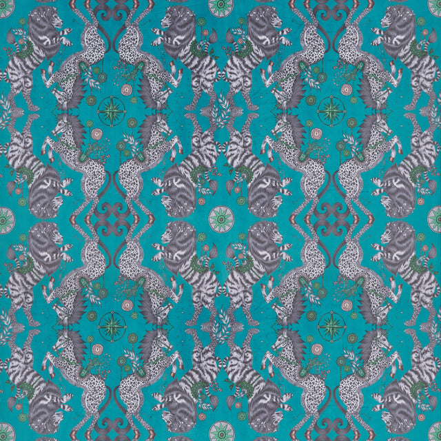 Clarke & Clarke CASPIAN VELVET TEAL Fabric