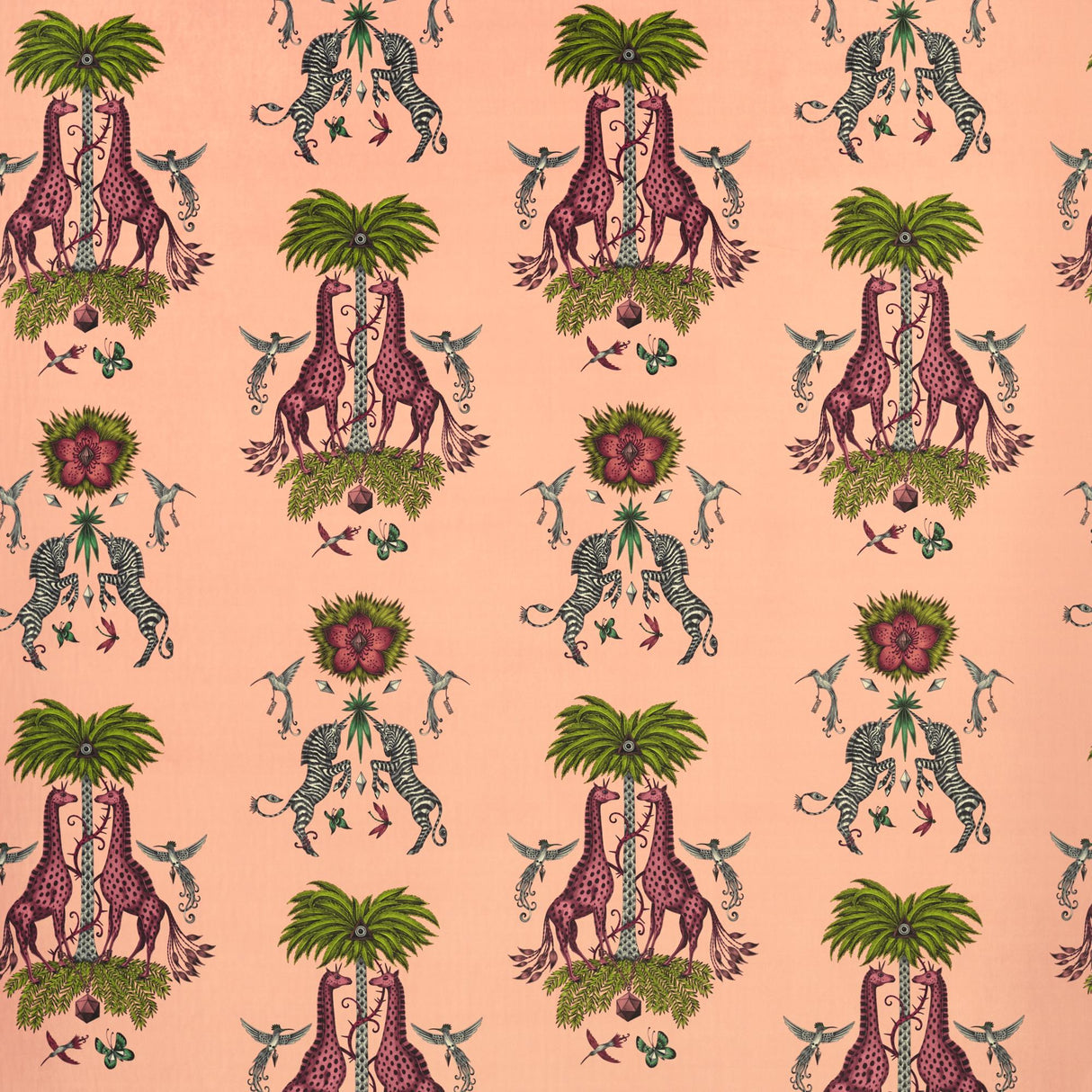 Clarke & Clarke CREATURA VELVET PINK Fabric