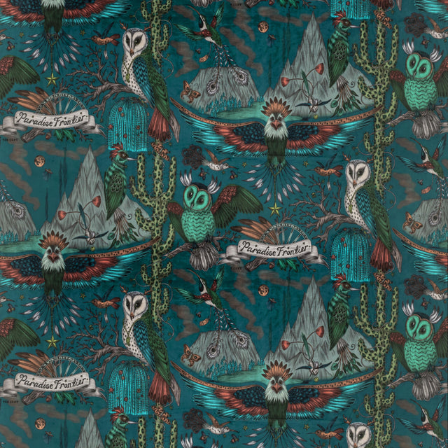 Clarke & Clarke FRONTIER VELVET TEAL Fabric