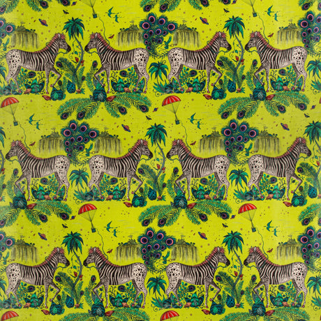 Clarke & Clarke LOST WORLD VELVET LIME Fabric