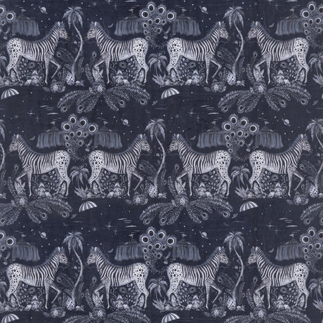 Clarke & Clarke LOSTWORLD NAVY Upholstery Fabric