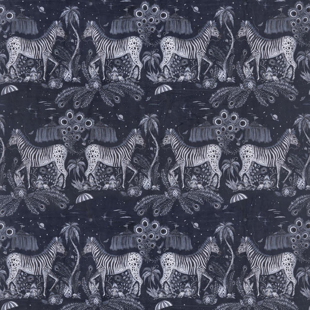 Clarke & Clarke LOSTWORLD NAVY Upholstery Fabric