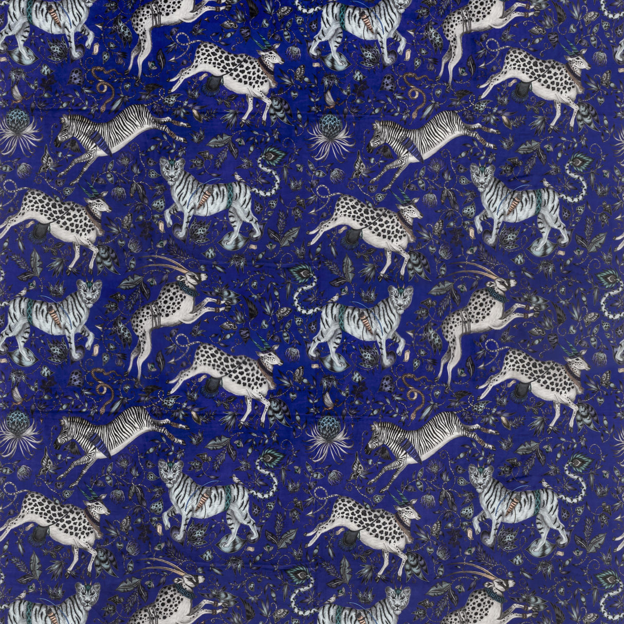 Clarke & Clarke PROTEA VELVET BLUE Fabric