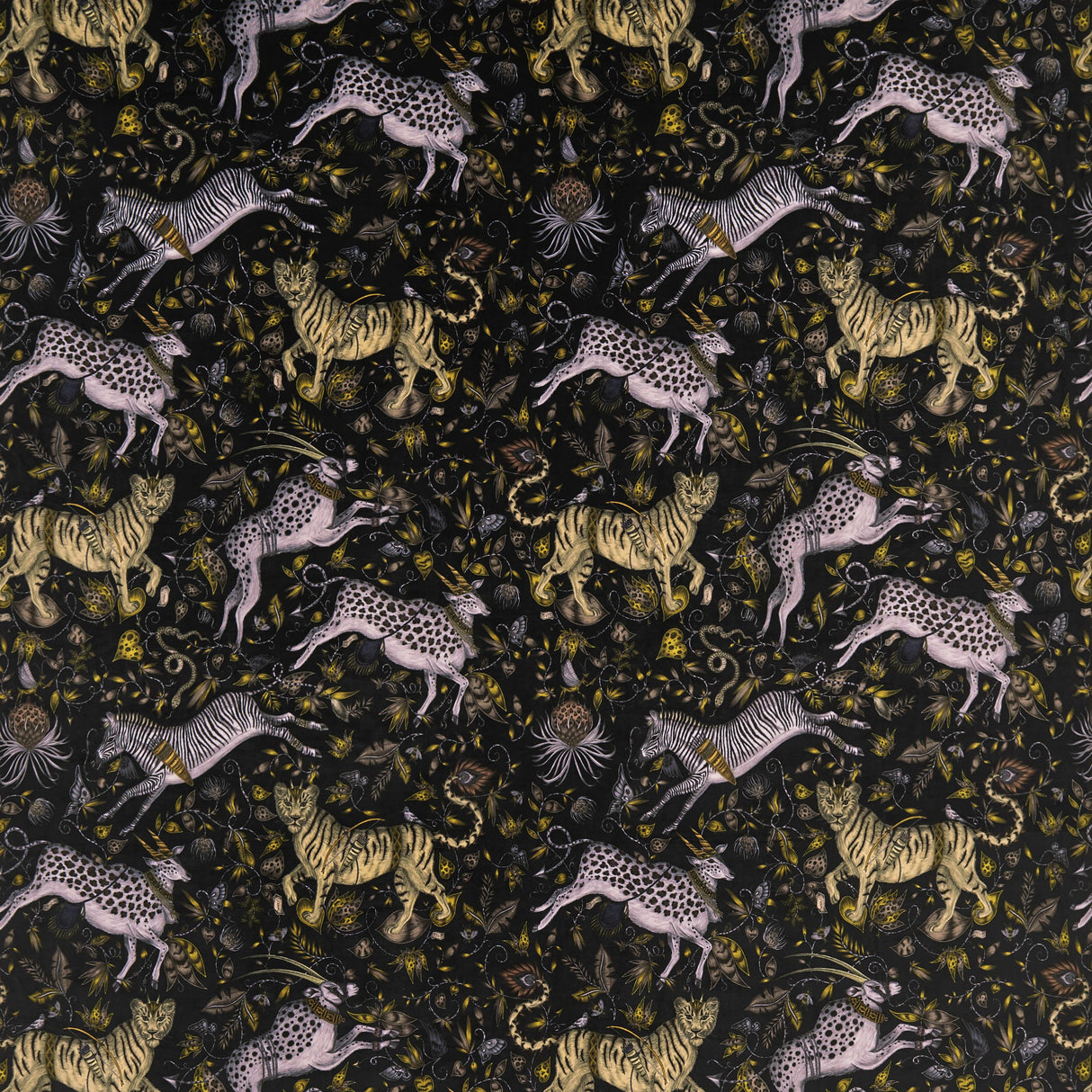 Clarke & Clarke PROTEA VELVET CHARCOAL Fabric